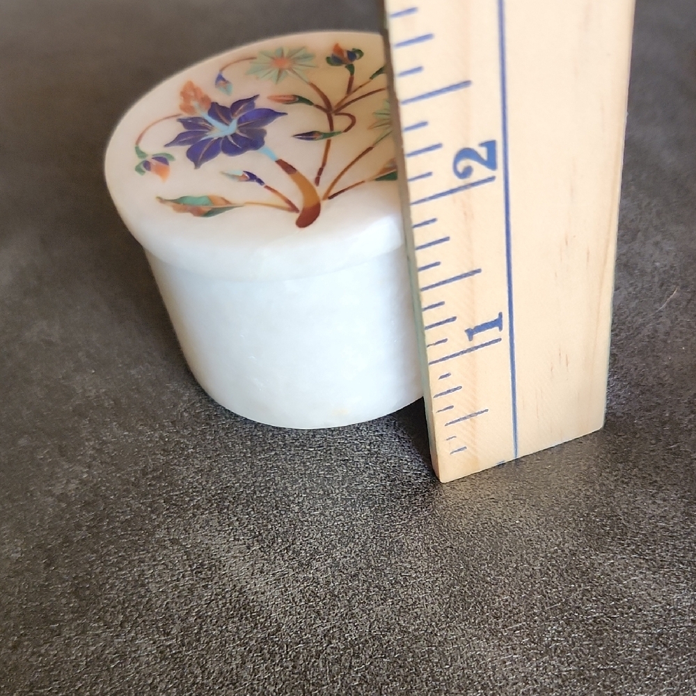Floral Inlay Ceramic Art Piece - Picture 8 of 8